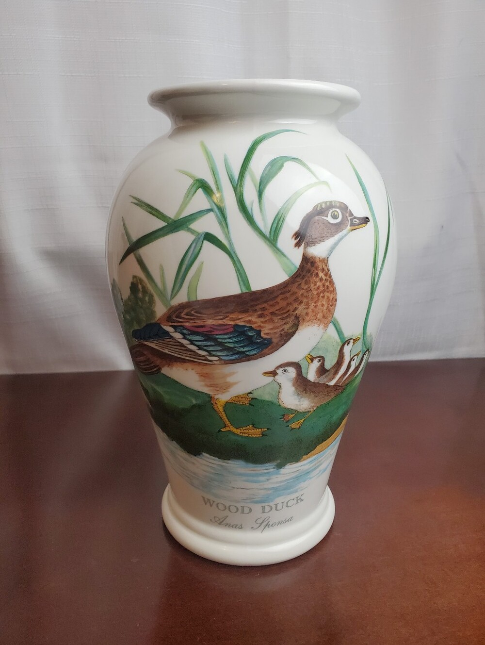 VTG RARE Portmeirion "Birds of Britain" Wood Duck Anas Sponsa Canton Vase 8.25"